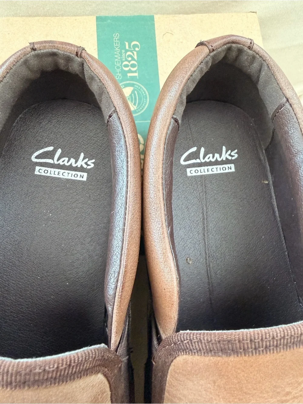 Clarks Men’s Brown Leather Slip-On Sneakers